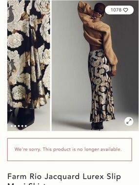 FARM Rio Jacquard Lurex Slip Maxi Skirt Gold Floral